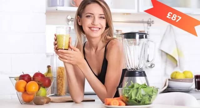 A happy woman in her kitchen