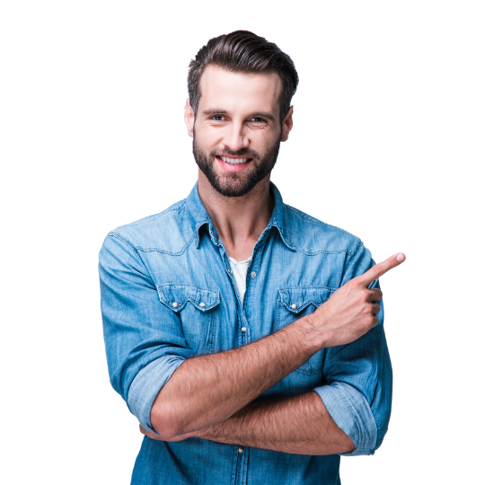 A man pointing to the consultation form