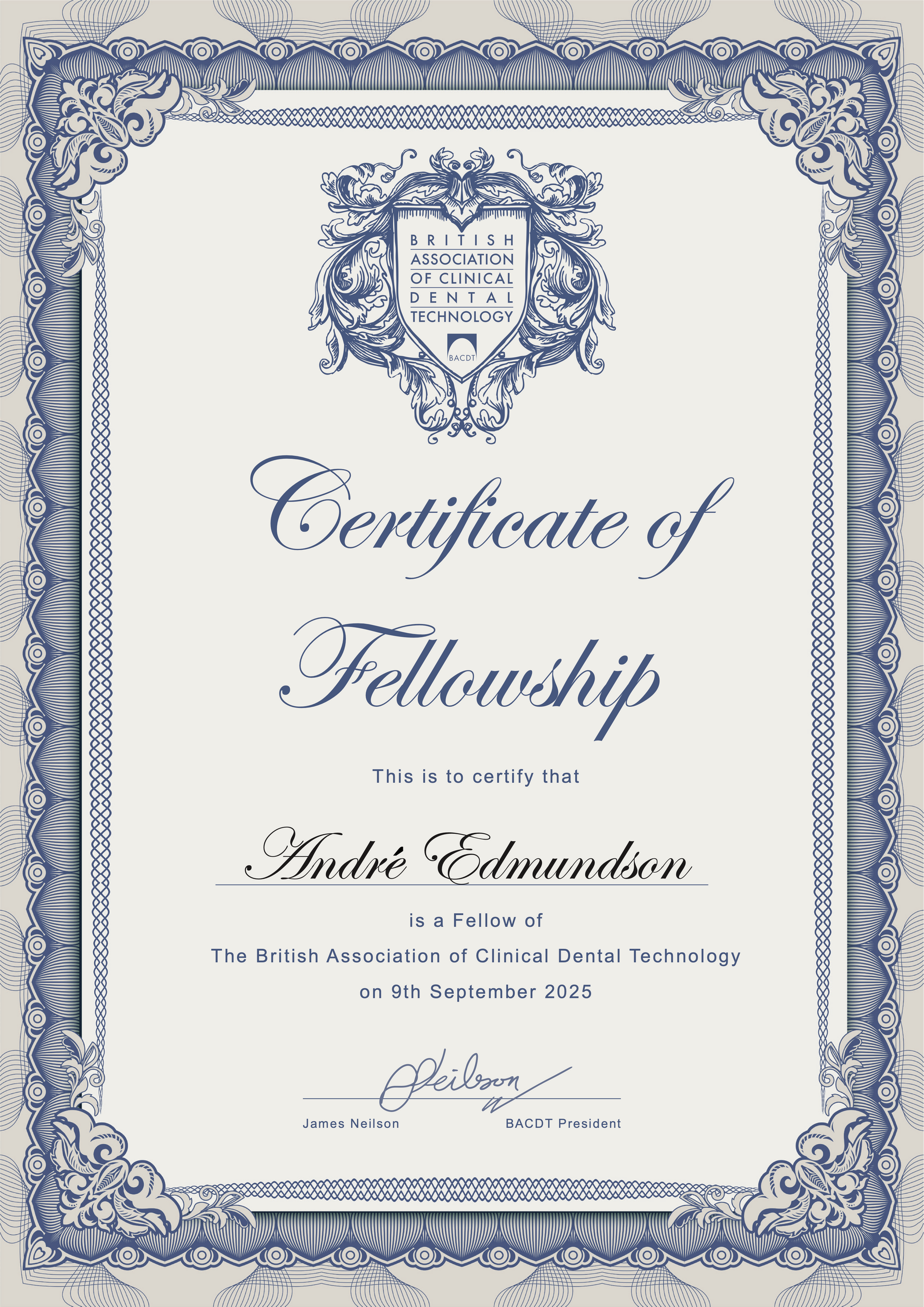 FBACDT Certificate