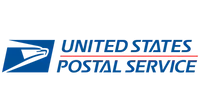 The united states postal service logo is shown on a white background.