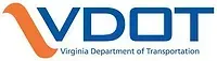 The logo for the virginia department of transportation is blue and orange.