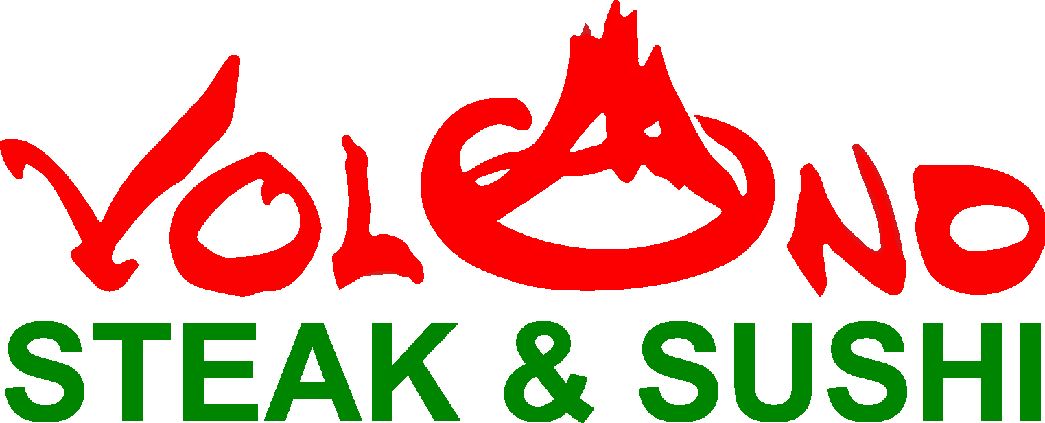 Volcano Steak & Sushi restaurant franchise logo.