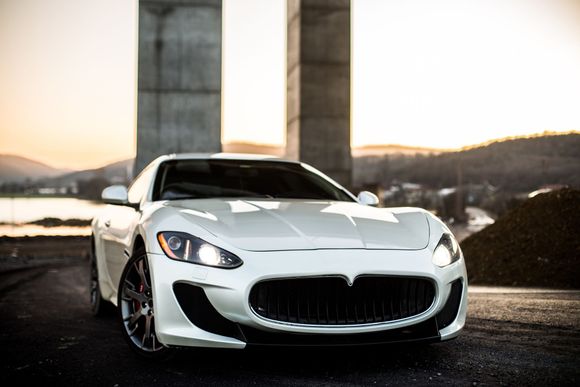 white sports car