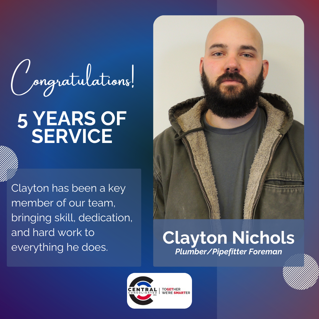 Portrait of Clayton Nichols, Plumber/Pipefitter Foreman at Central Consolidated