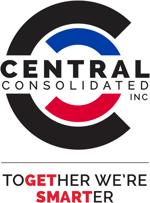 The logo for central consolidated inc says together we 're smarter