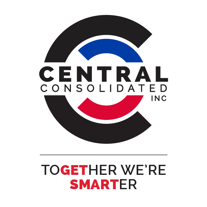 The logo for central consolidated inc says together we 're smarter