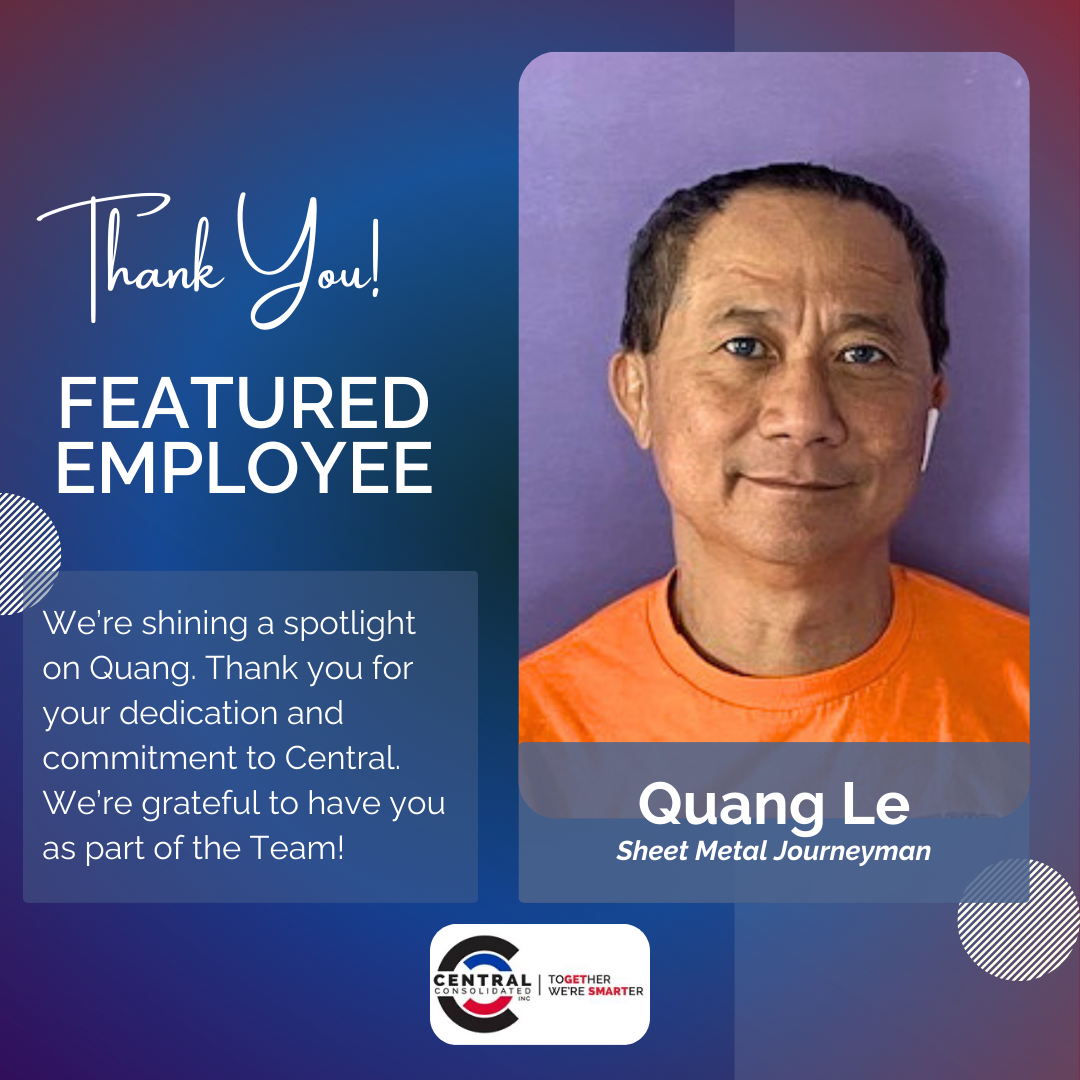 Portrait of Quang Le, Sheet Metal Journeyman at Central Consolidated.