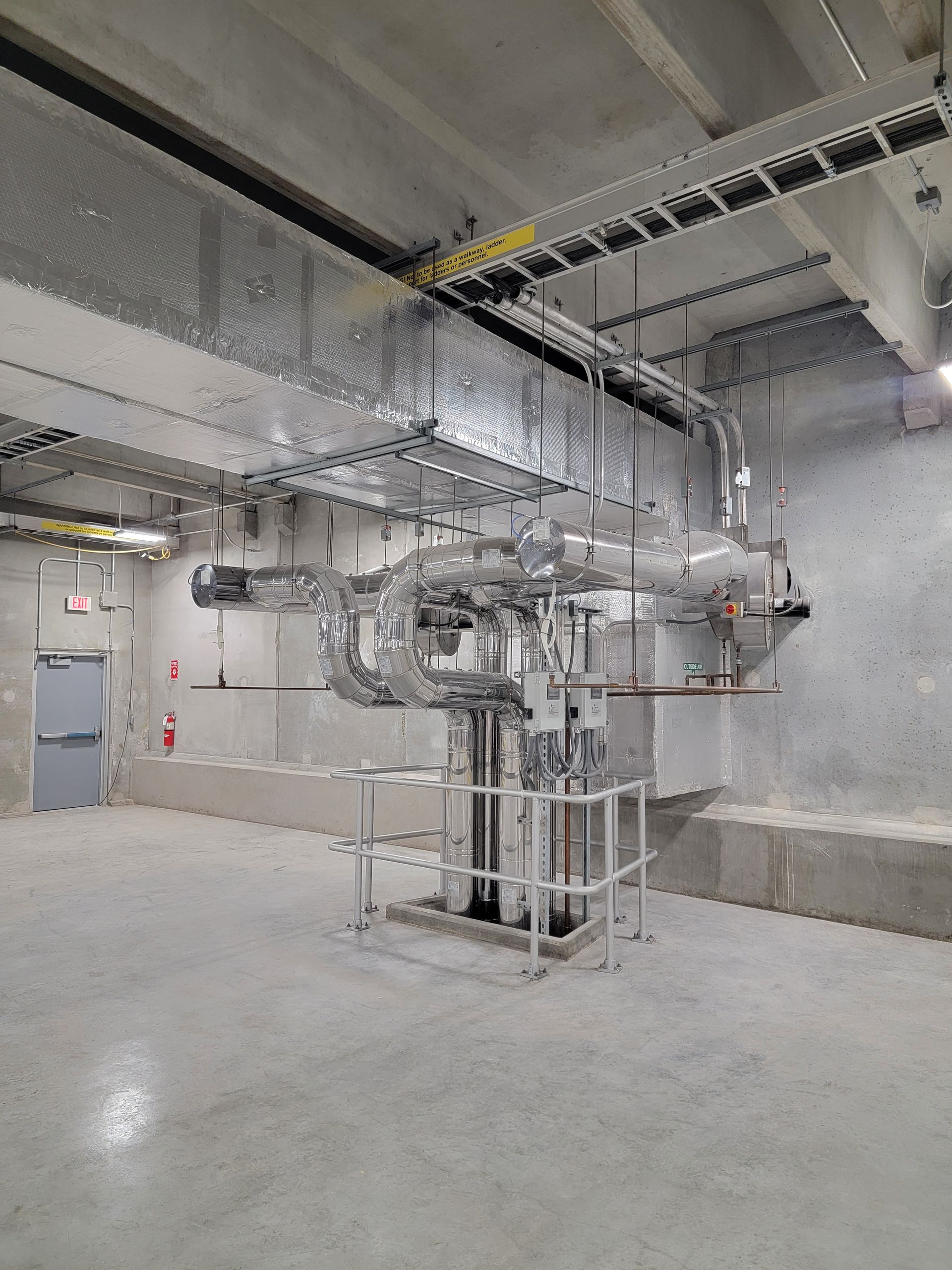 The roof of a building with a green roof
