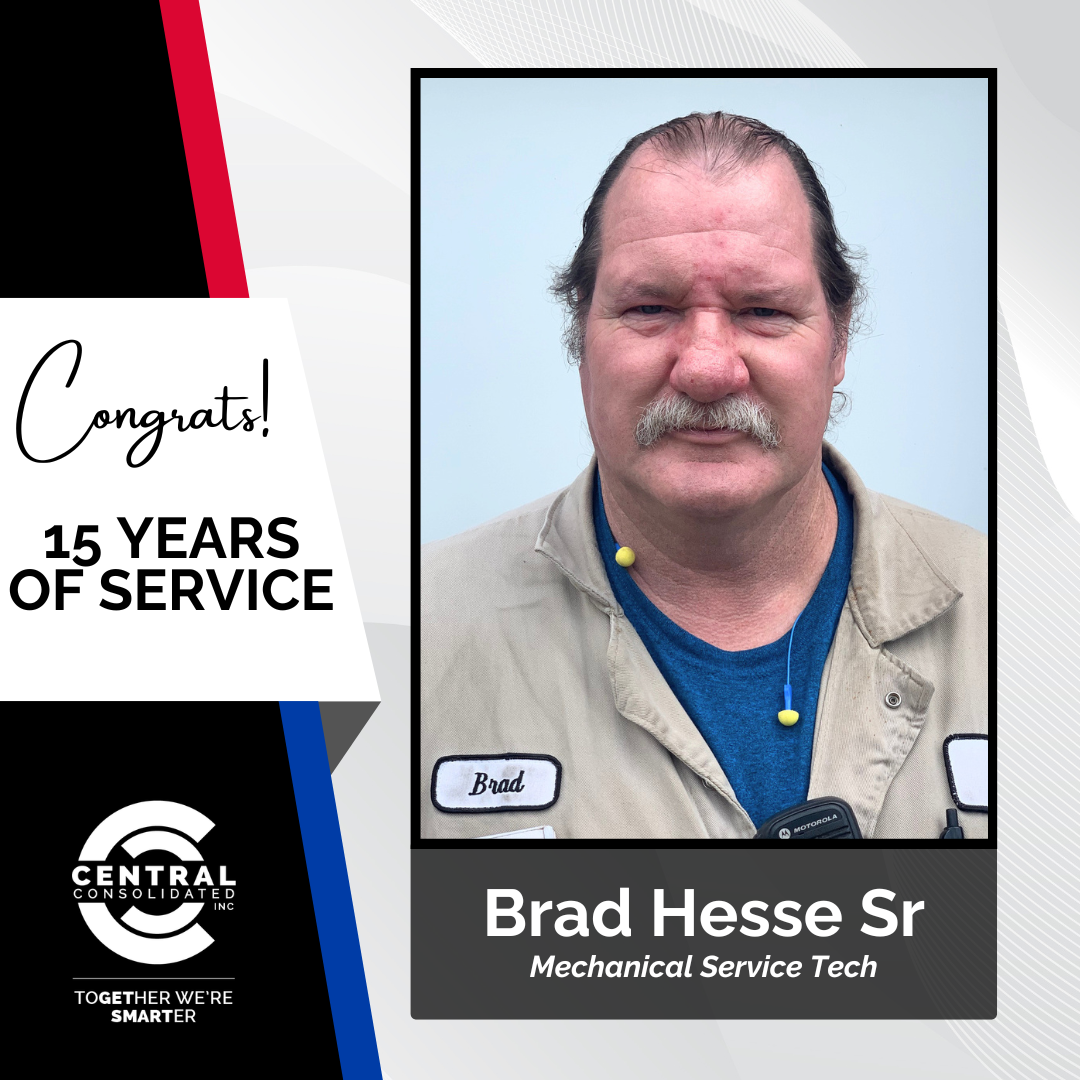 Portrait of Brad Hesse Sr, Mechanical Service Tech at Central Consolidated