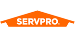 SERVPRO logo, orange roof shape with white text.