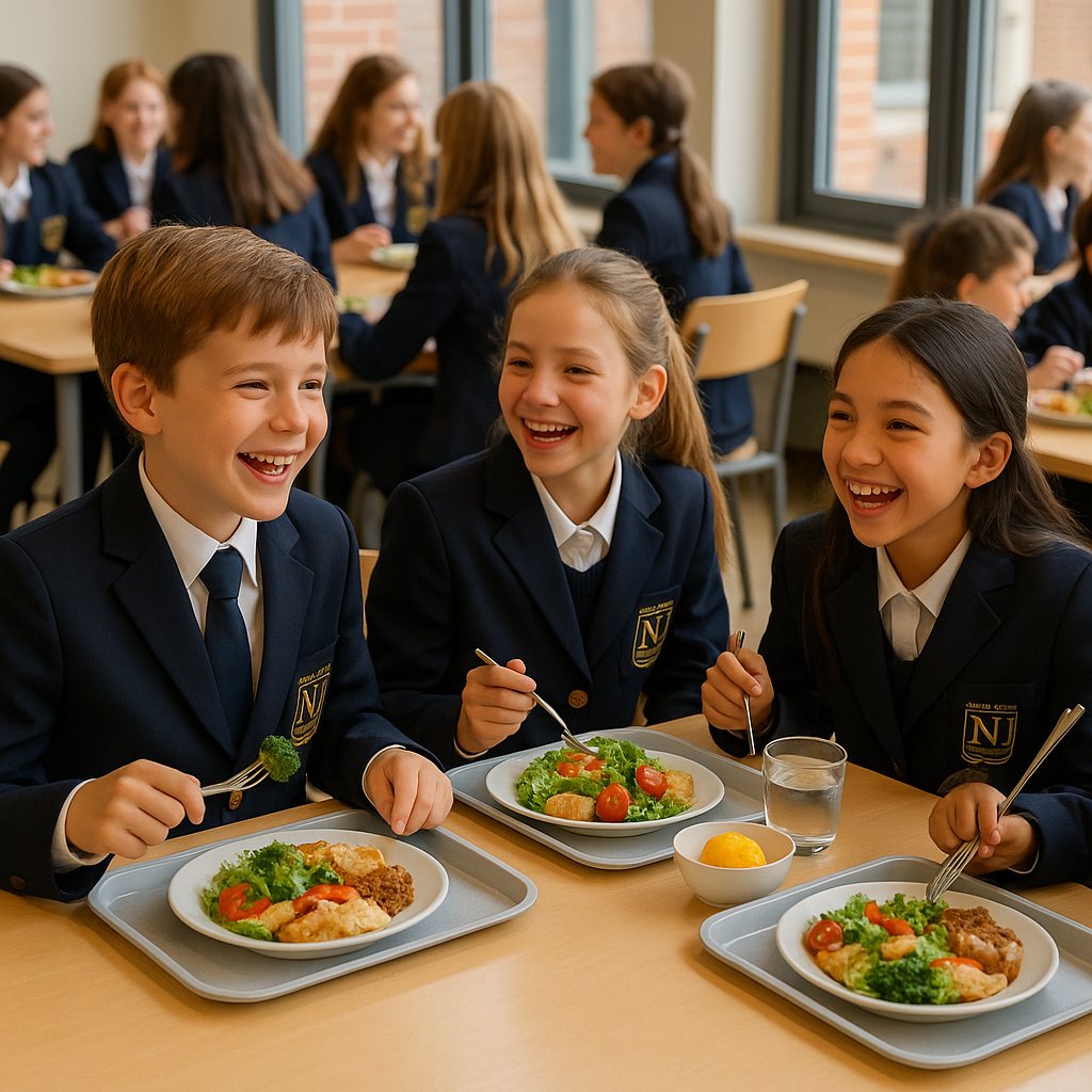 Photo enfants avec chef cuisinier Notre Dame du Lac