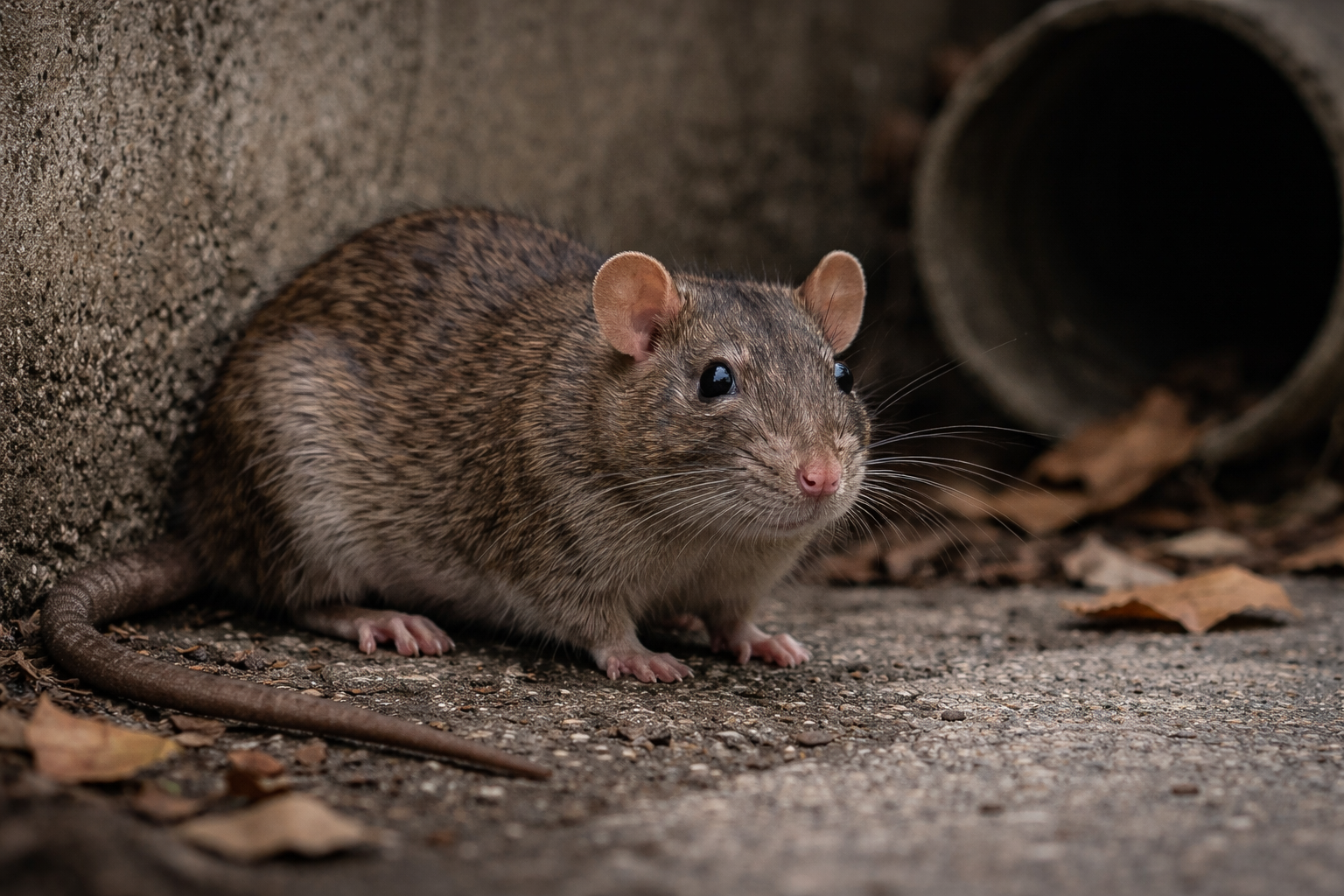 Rat infestation near property requiring pest control service