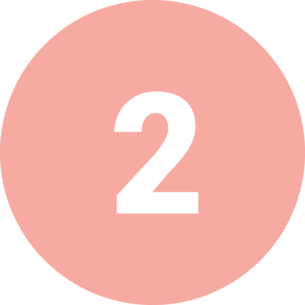 Weiße Zahl 2 in einem hellrot-orangen Kreis.