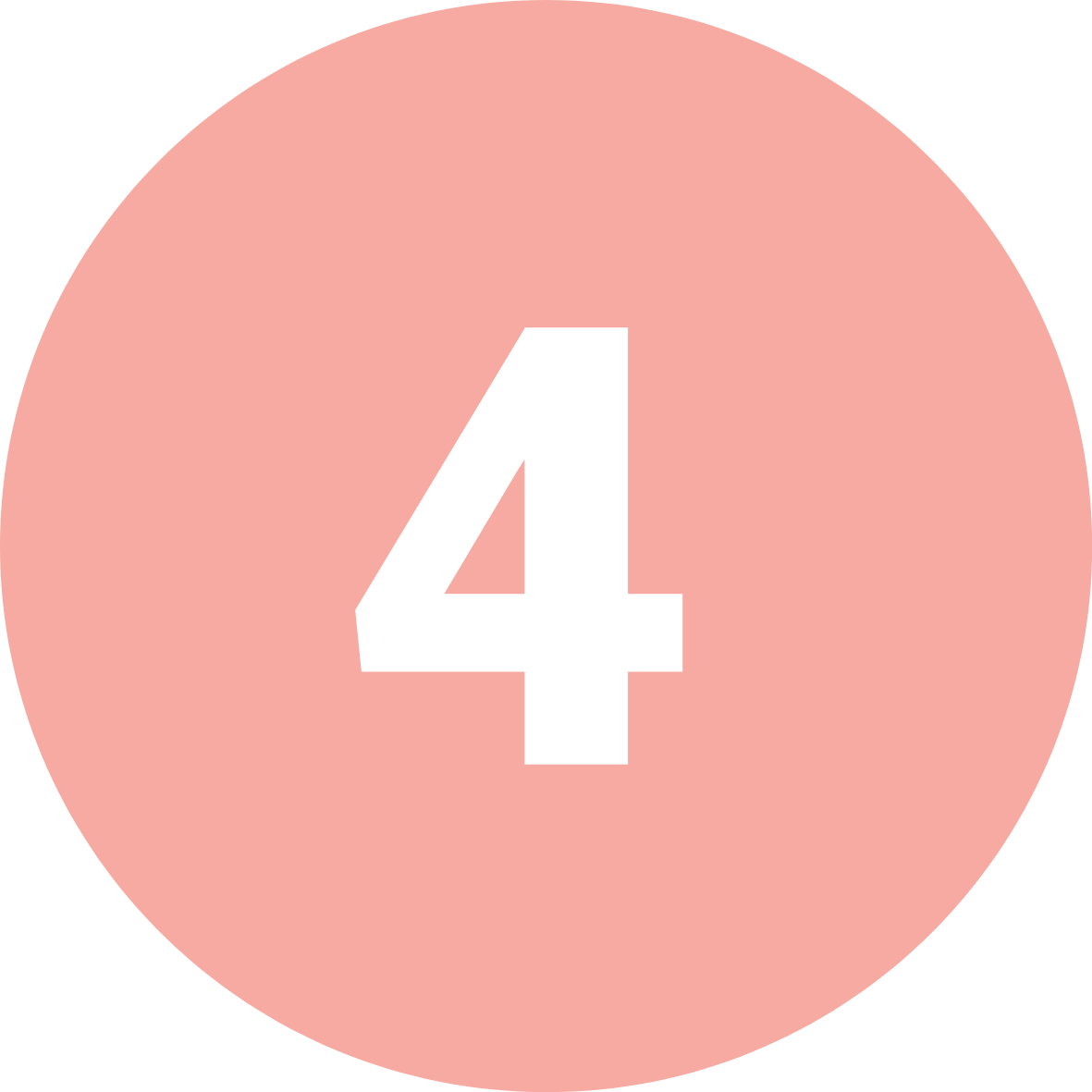 Weiße Zahl 4 in einem rosa Kreis.