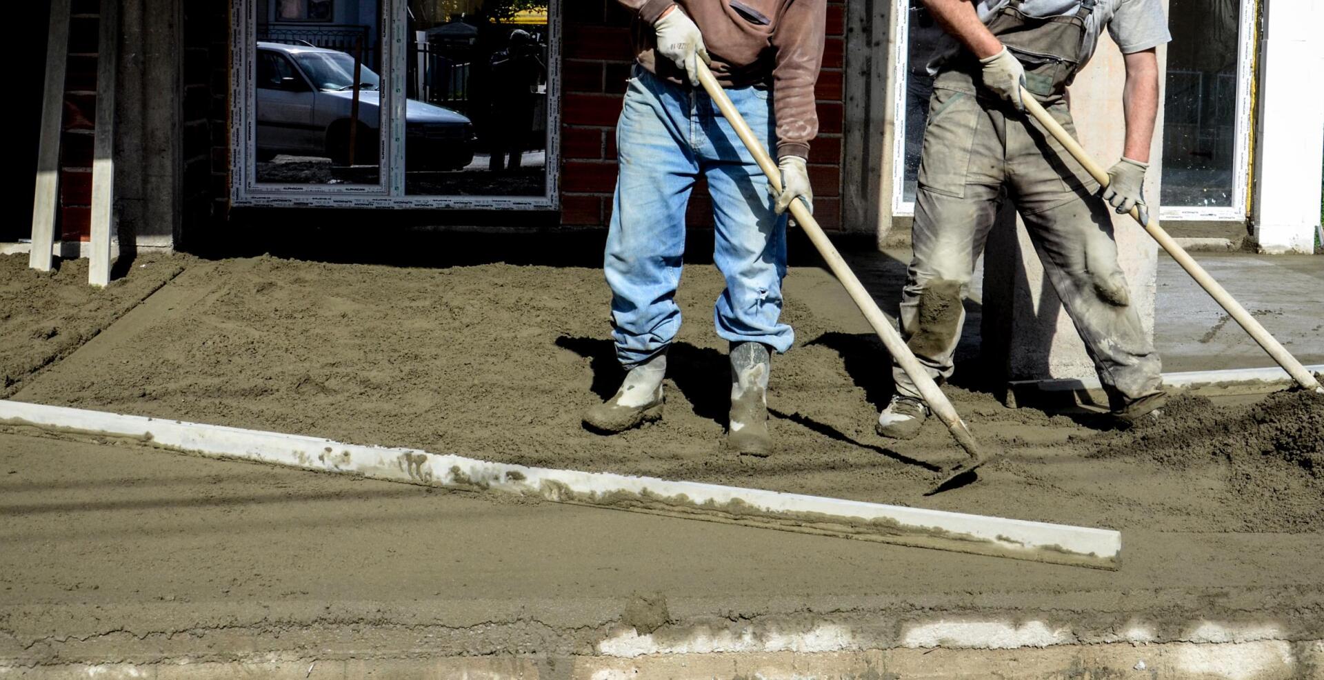 Odessa concrete worker pouring new patio