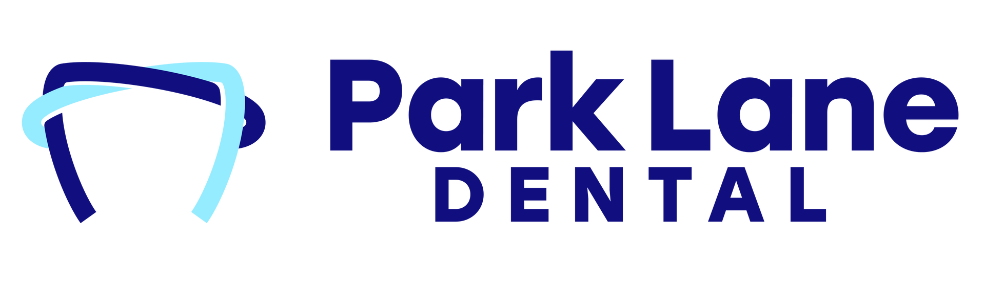 A logo for park lane dental with a tooth on it.