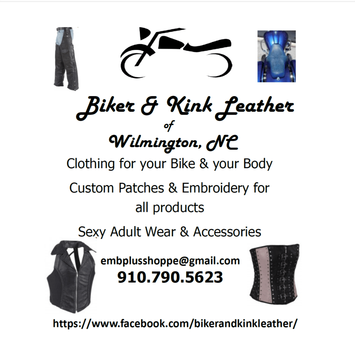 Custom Biker and Kink Leather at Upholstery 1 Trim Shop Wilmington, NC