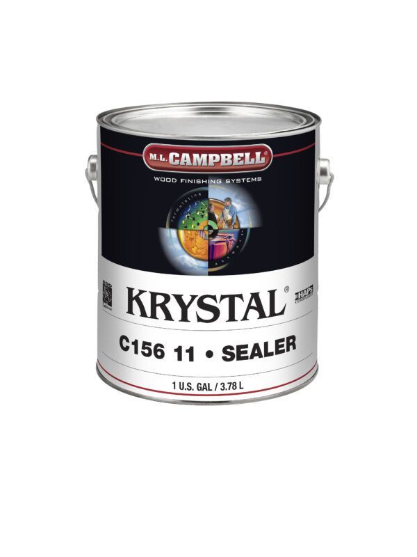 A can of krystal c156 11 sealer paint on a white background.