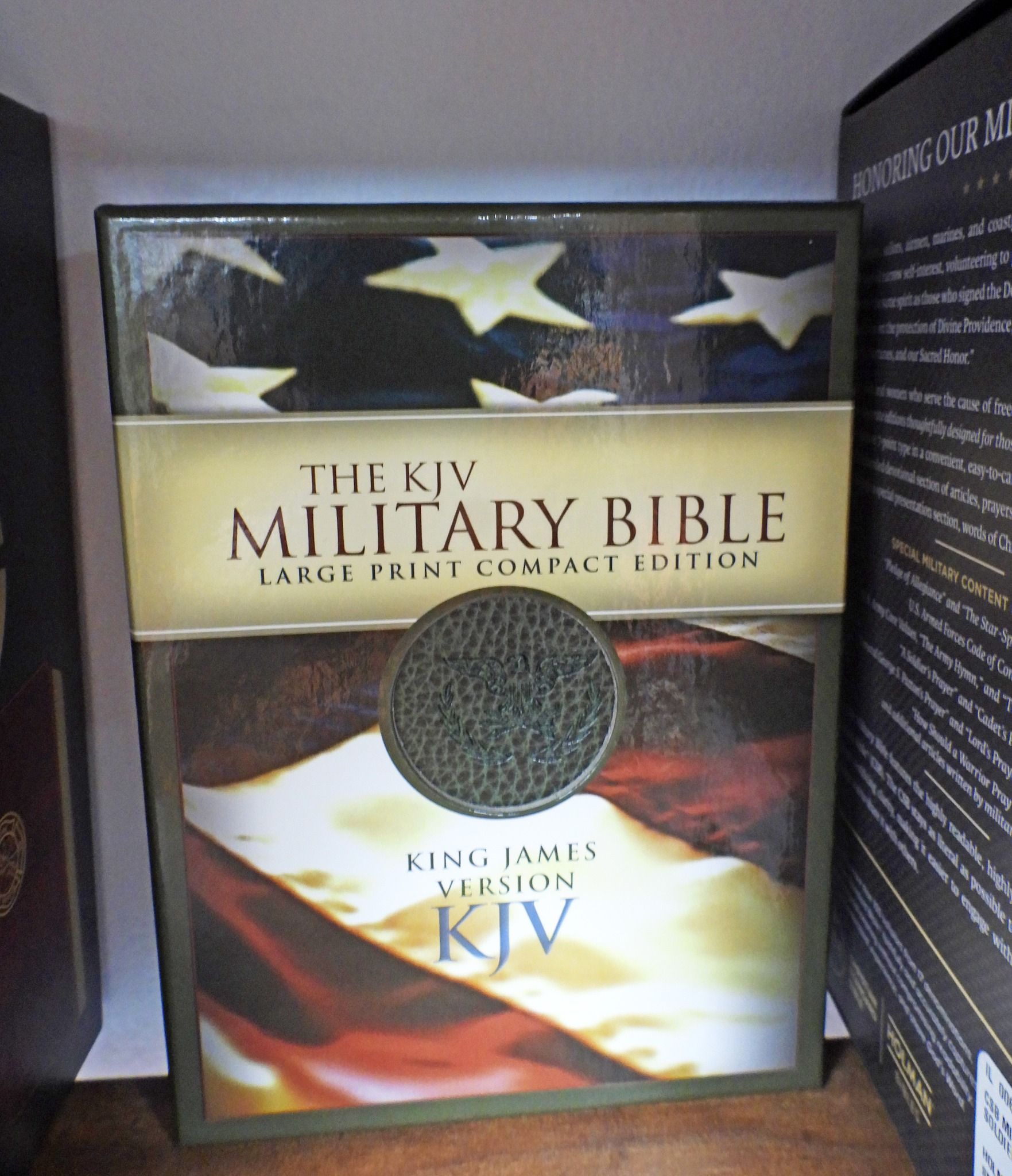 The KJV Military Bible with American flag design.
