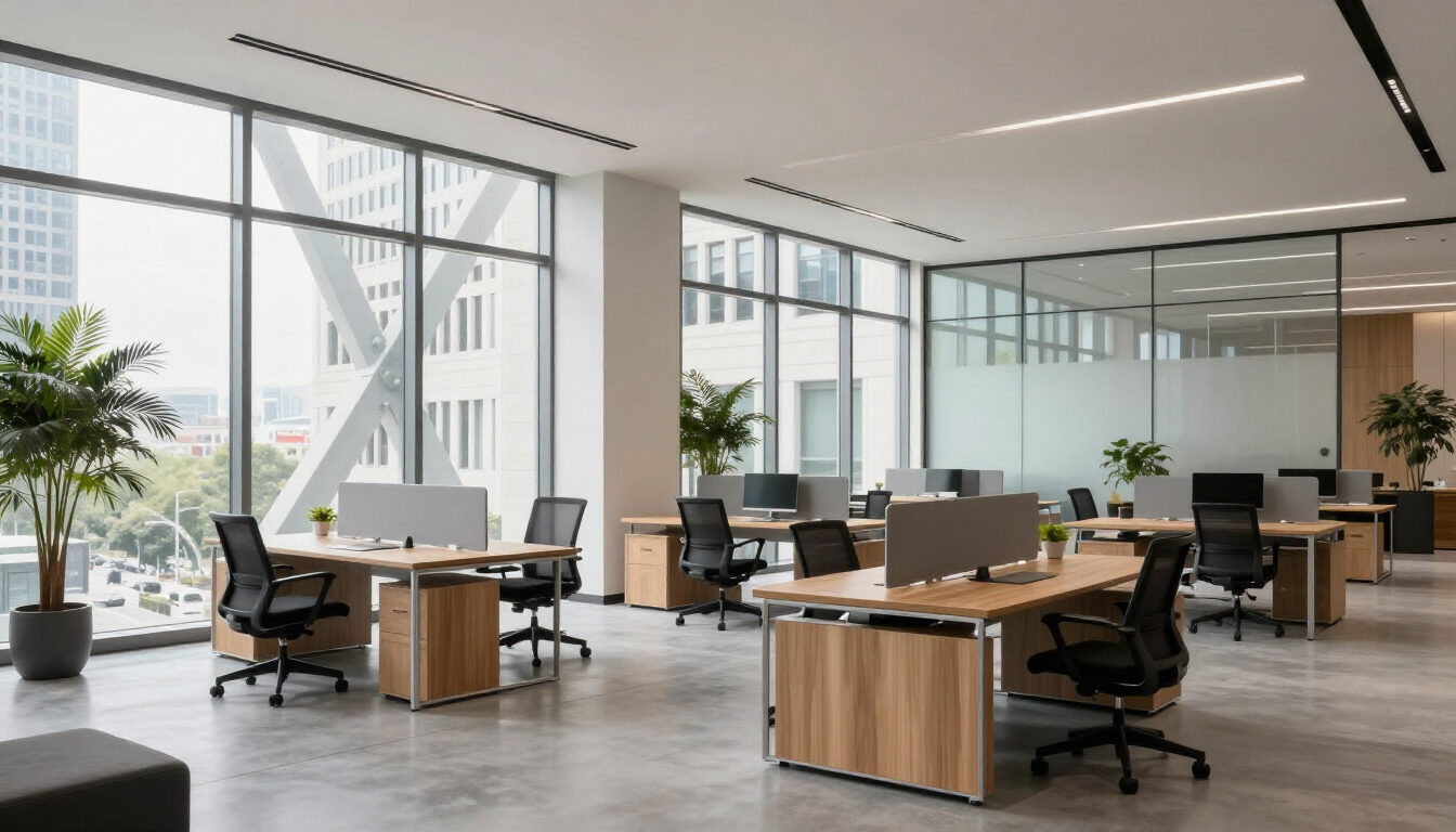 Professional commercial cleaning services in a Washington DC office lobby.