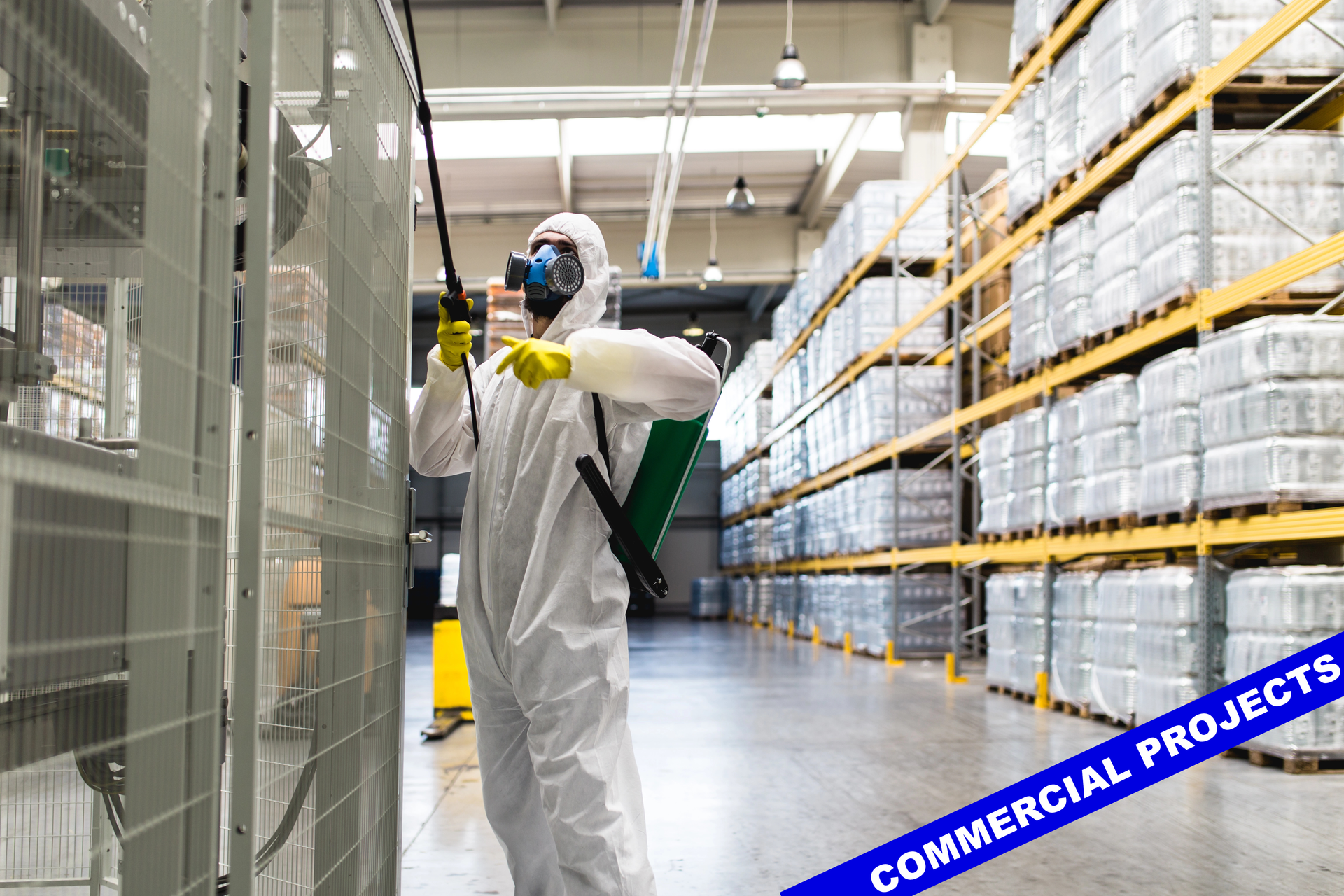disinfecting a warehouse