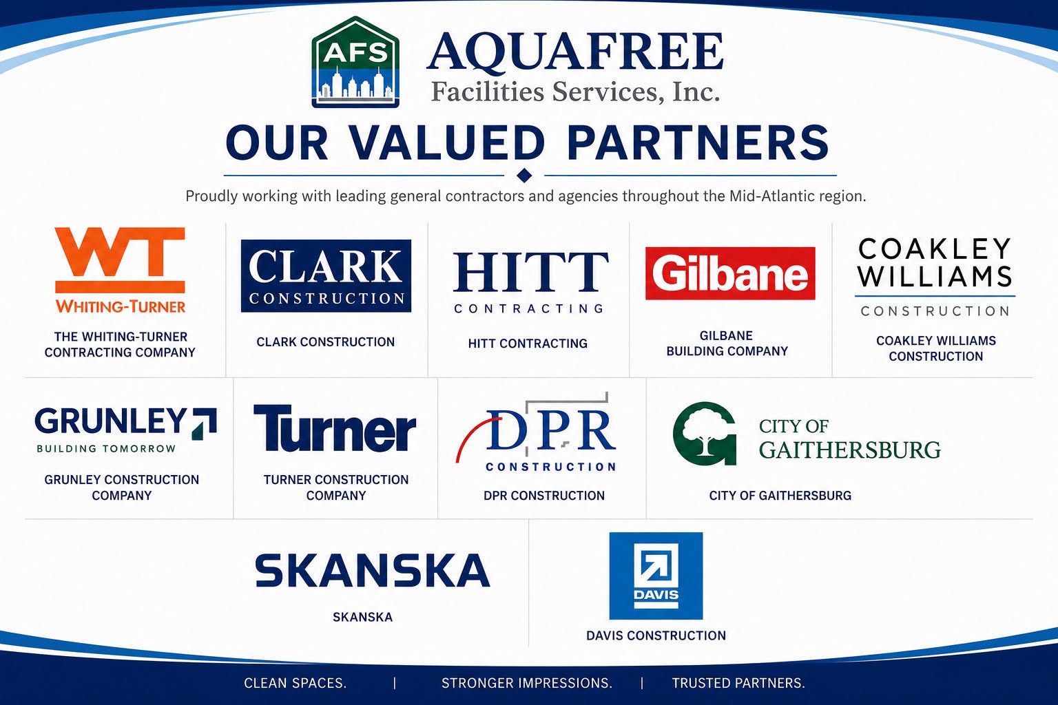 aqua free services general contracting partners listed