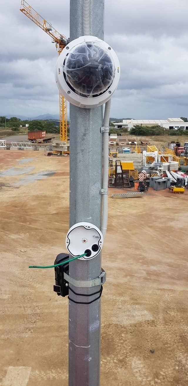 A Security Camera and Other Devices Are Mounted on a Pole — NQ Video Surveillance in Mackay, QLD
