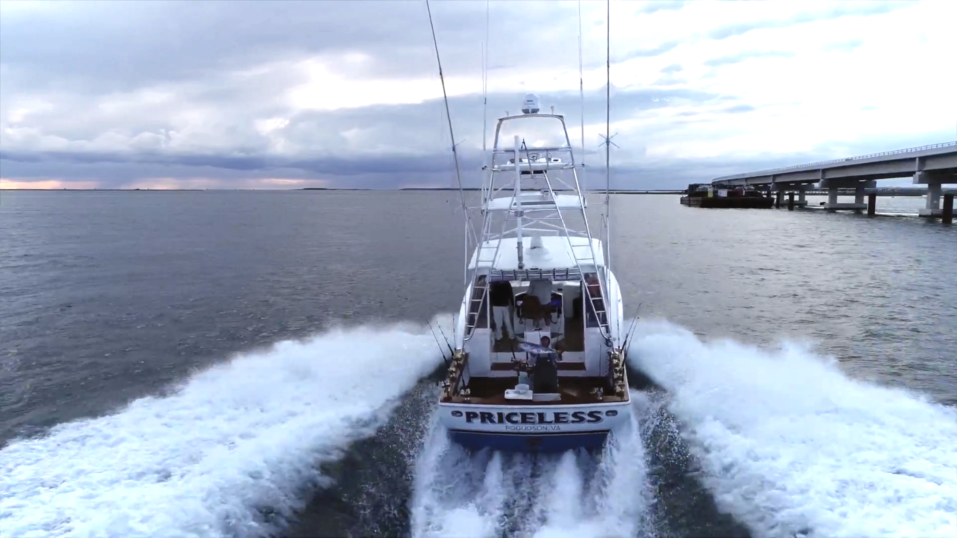A boat with the word priceless on the back of it