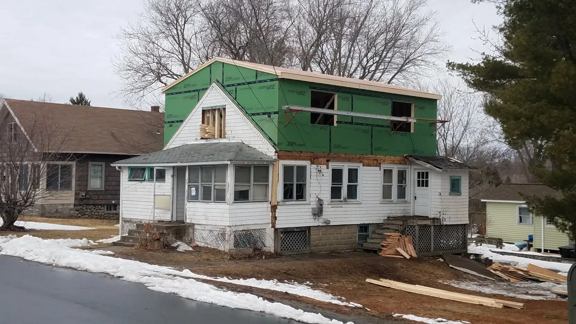 White and Green House — North Brookfield, MA — Christian Carpenters