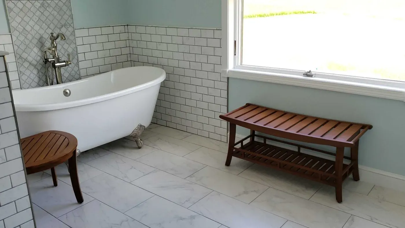 White Bathtub and Wooden Chair — North Brookfield, MA — Christian Carpenters