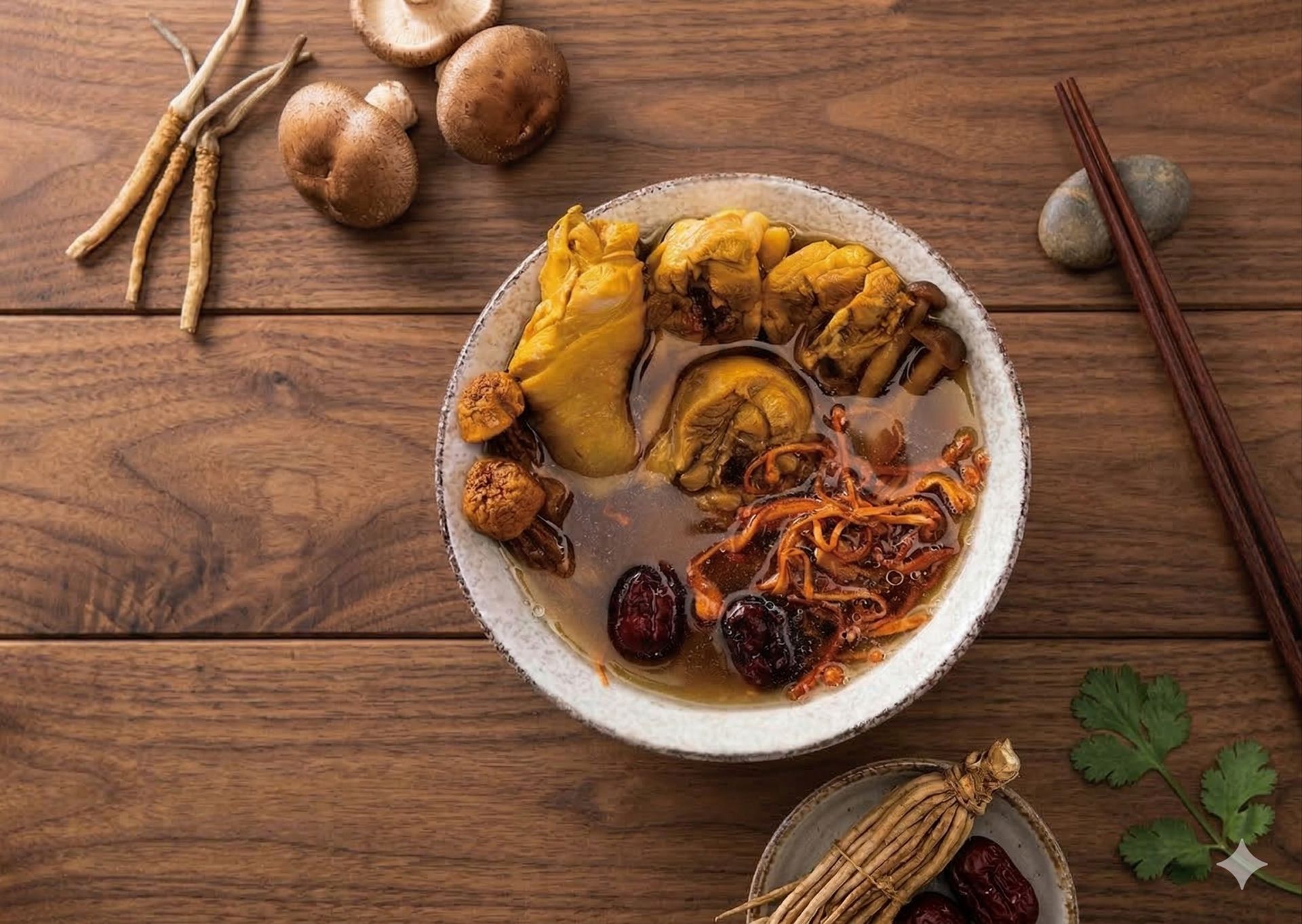 【熱銷】蟲草蘑菇雞湯