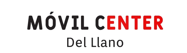 Un logo rojo y negro para Móvil Center del Llano.