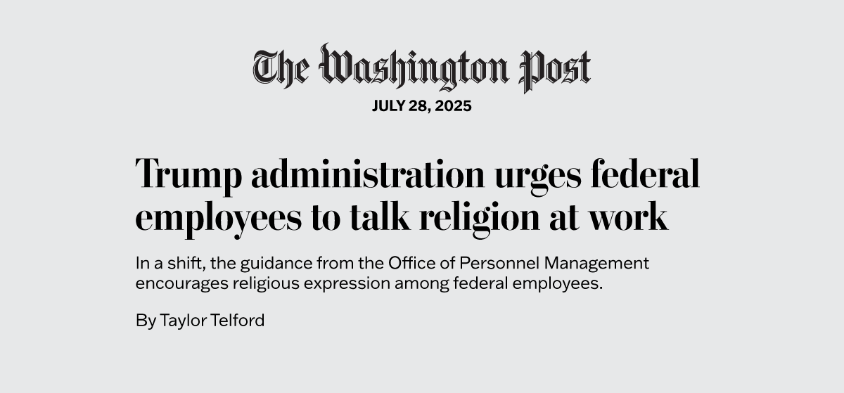 Does anyone want or need to be persuaded that their religion is “wrong”? When they’re at work?!