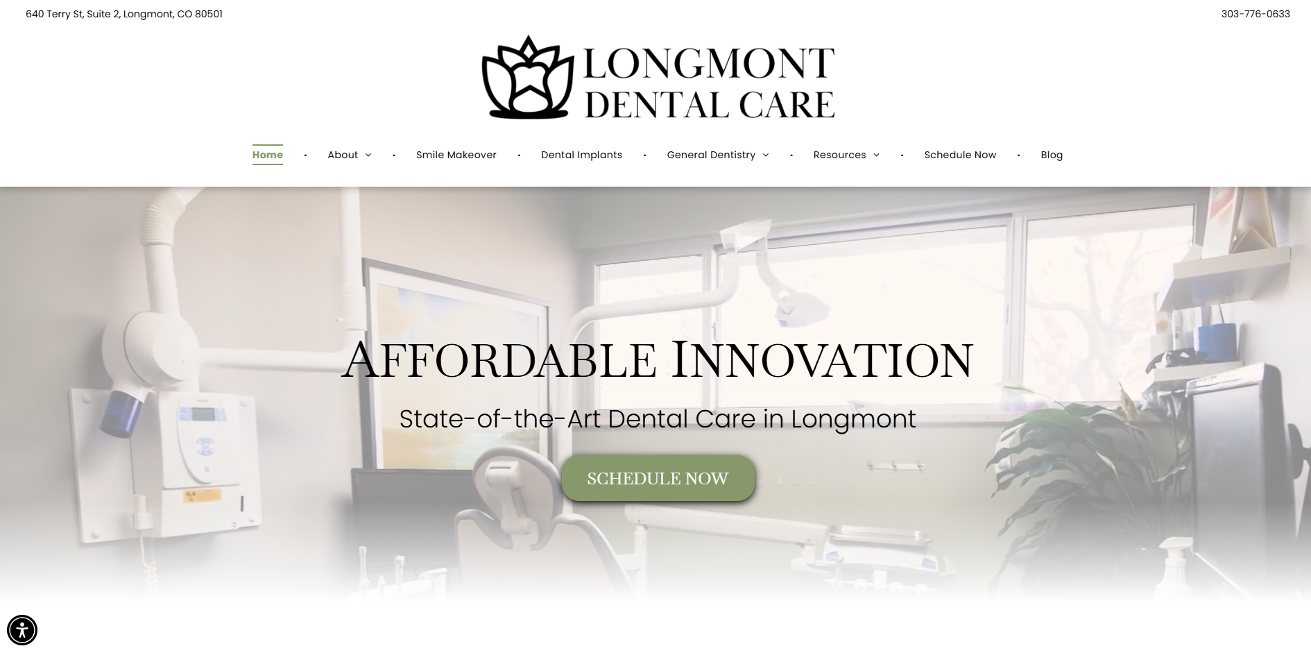 A website for tuscaloosa family dentistry shows a picture of a smiling face.