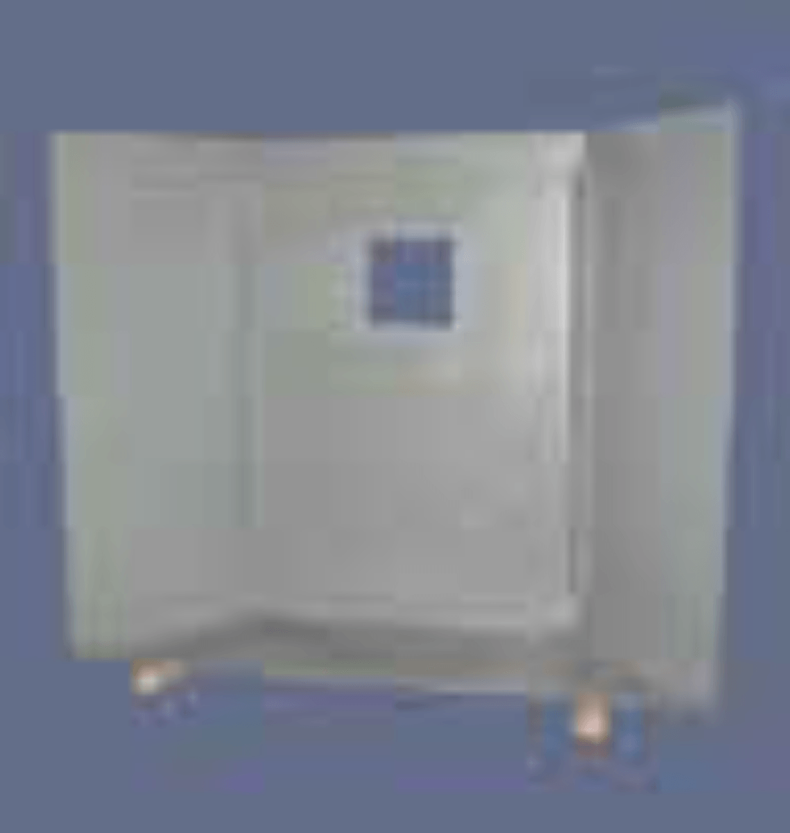 NIJ Level IV  Fixed 3-sided angled barrier w/sliding GP and floor plate.