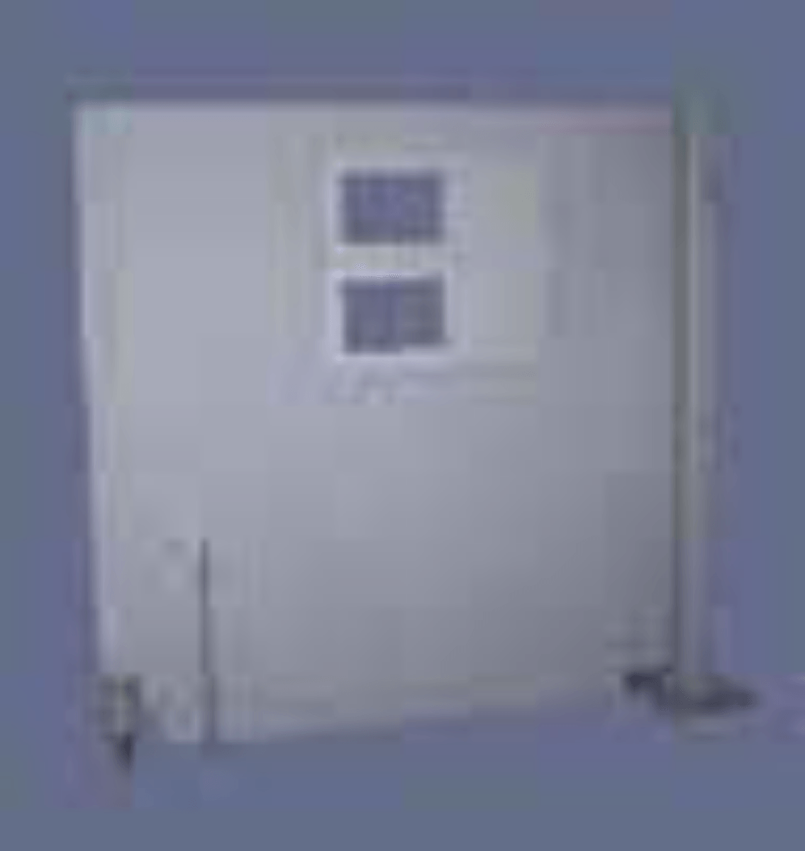 NIJ Level IV  Pivoting hinged barrier w/two sliding GP's, caster and slide bolt to hold in place.