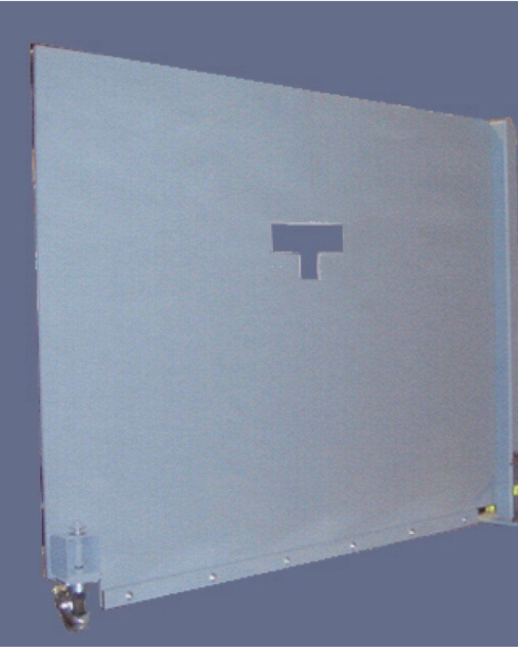 NIJ Level IV  Swinging fighting position w/t-slot GP, continuous hinge, caster and slide bolt.