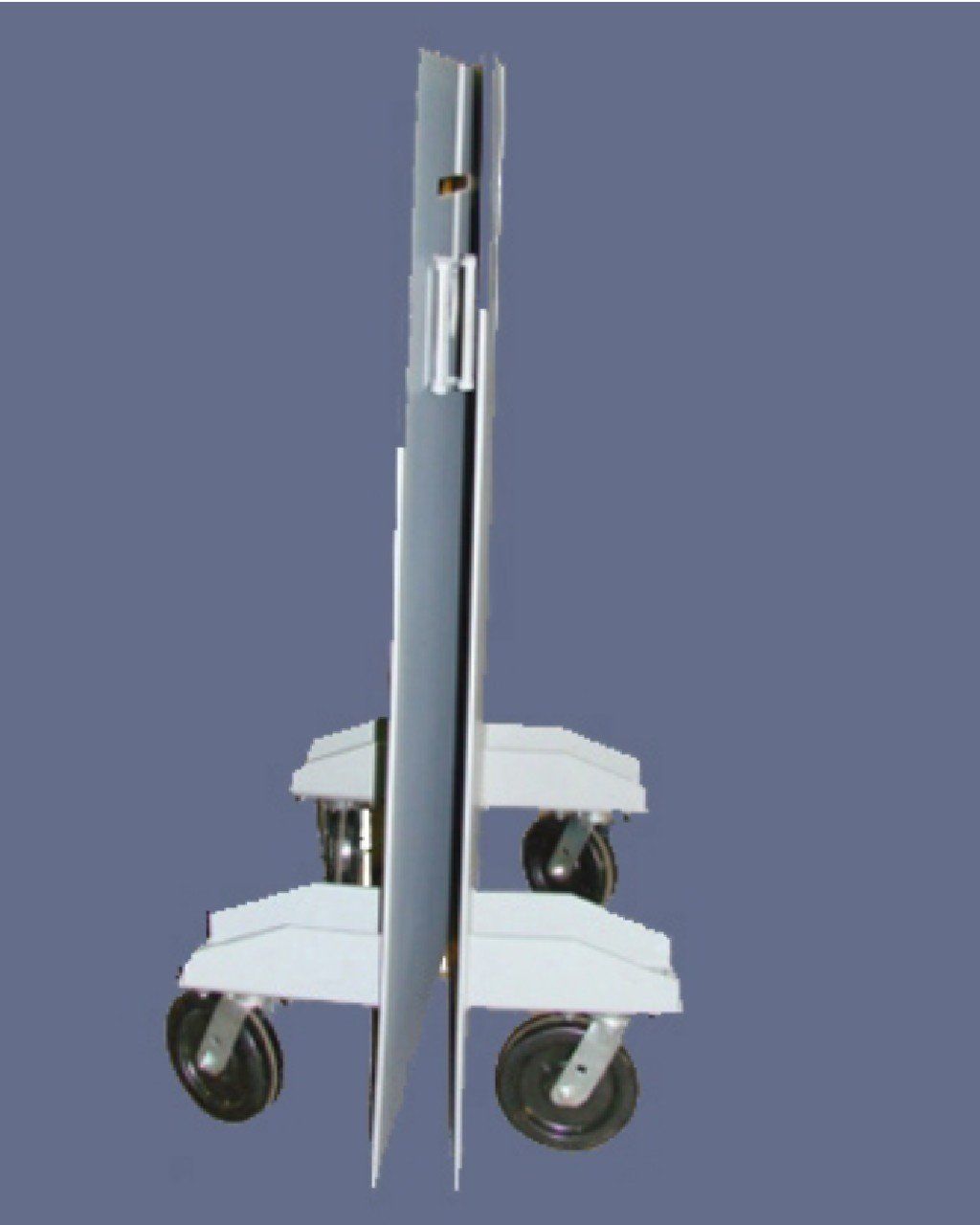 UL 752 Level 8  Folding 2-sided rolling barrier with t-port style GP, continuous hinge and casters.