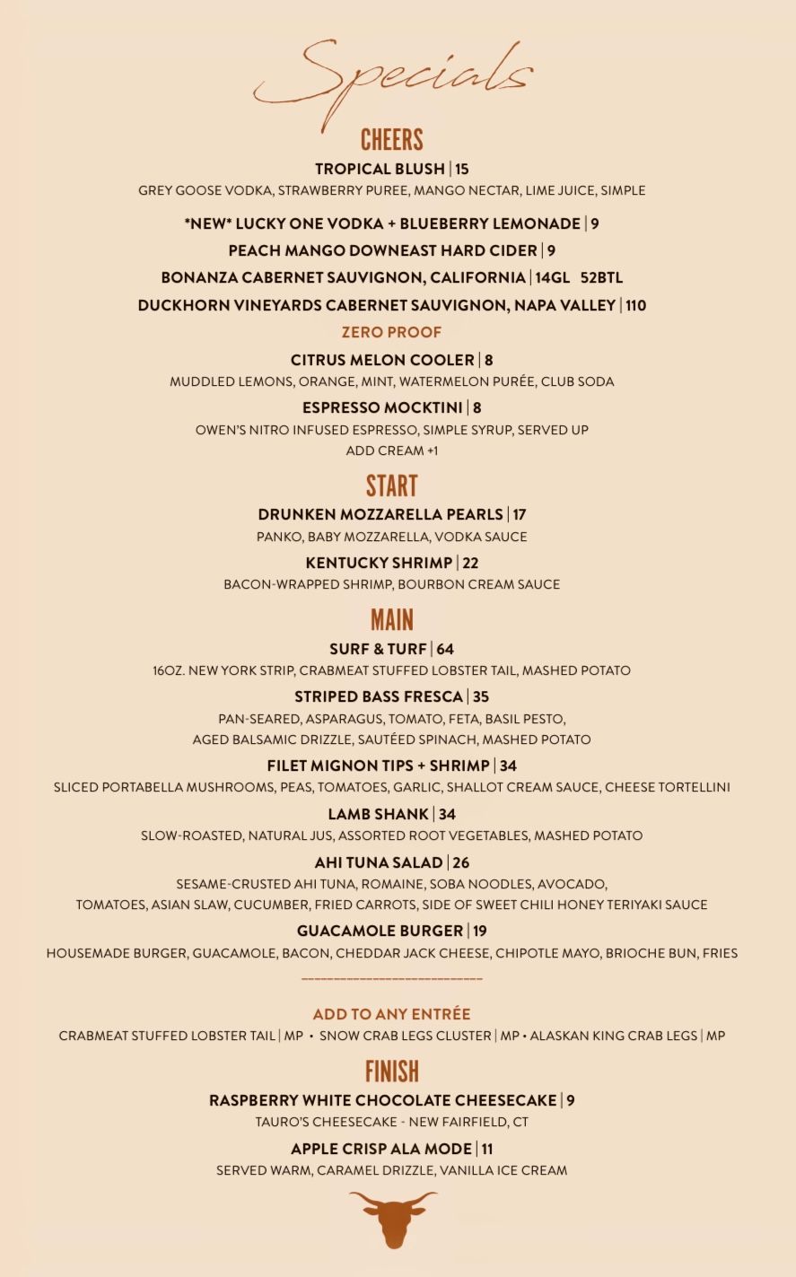 Specials Menu