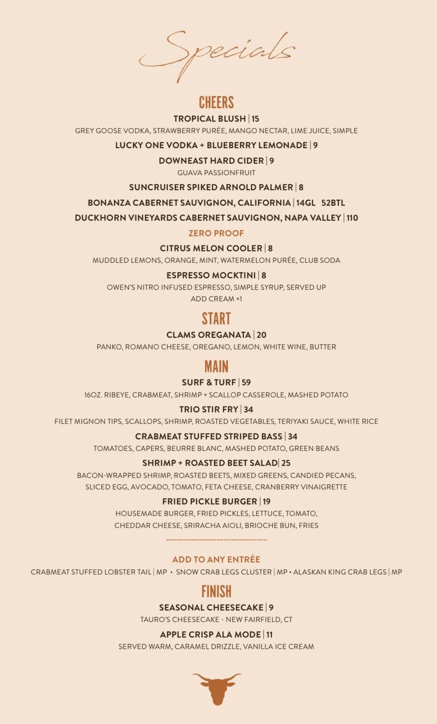 Specials Menu