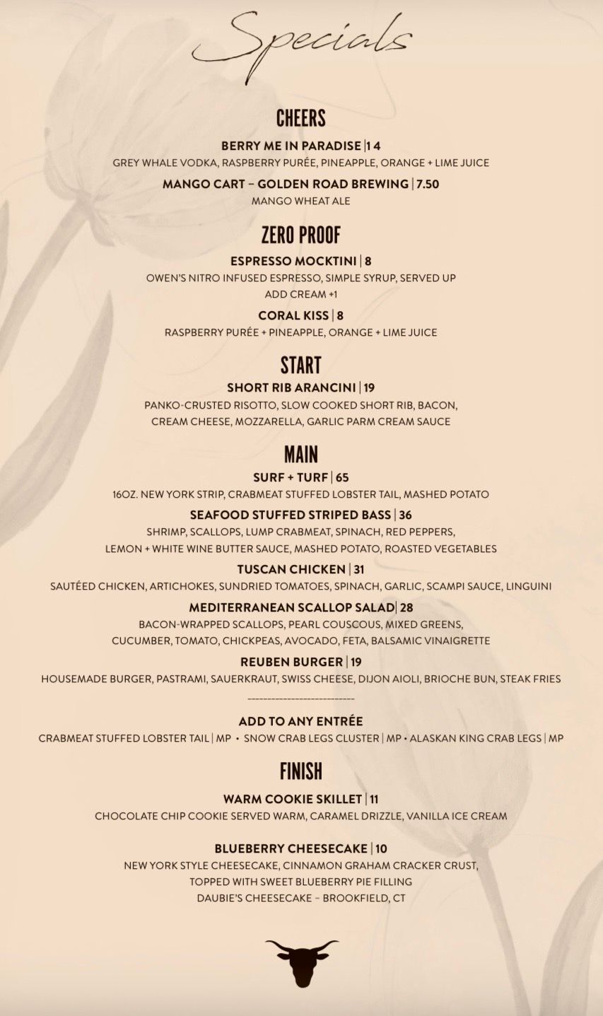Specials Menu