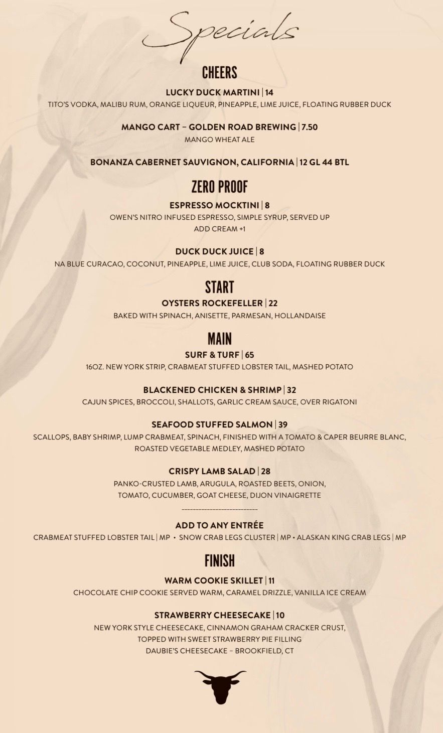Specials Menu
