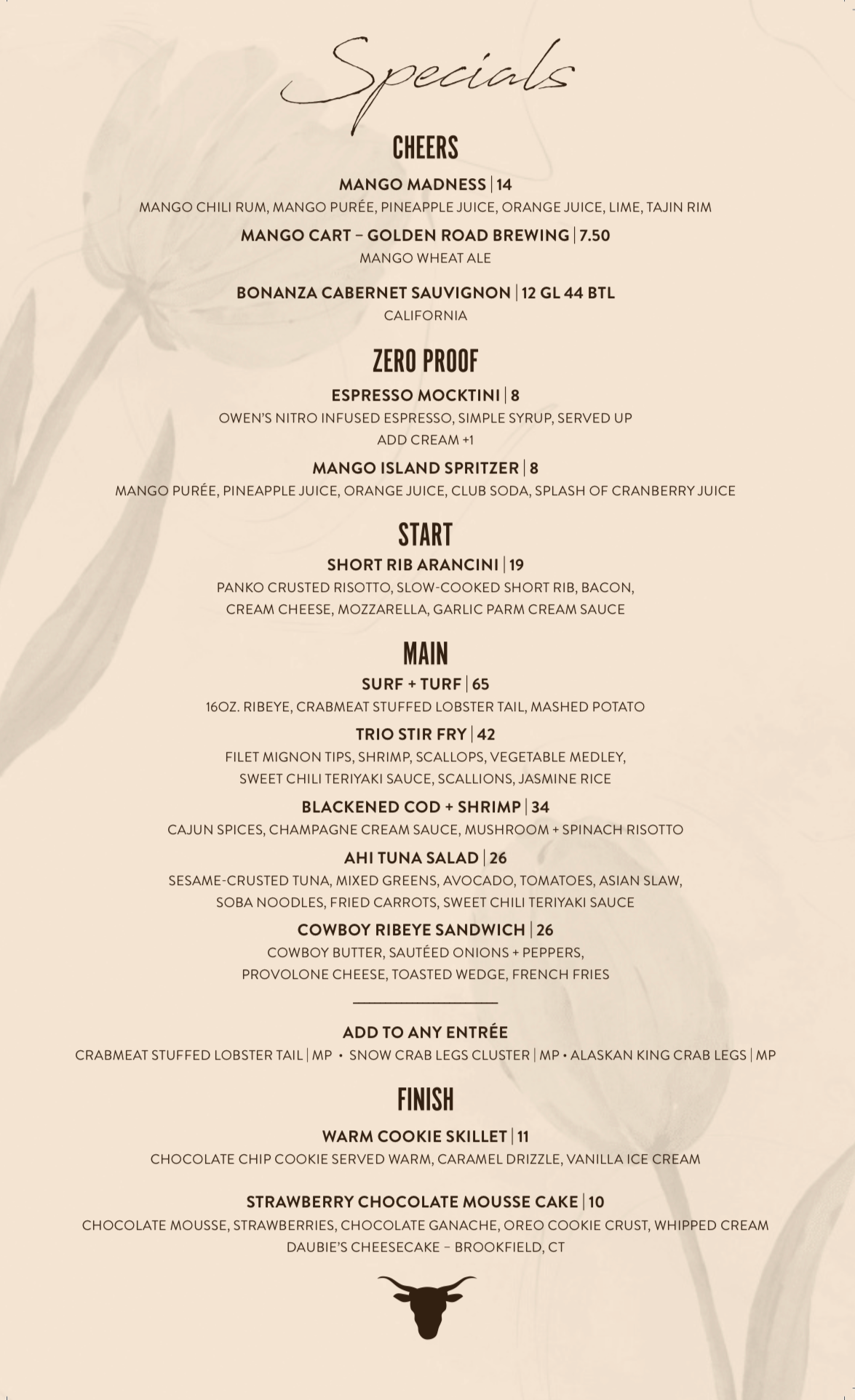 Specials Menu