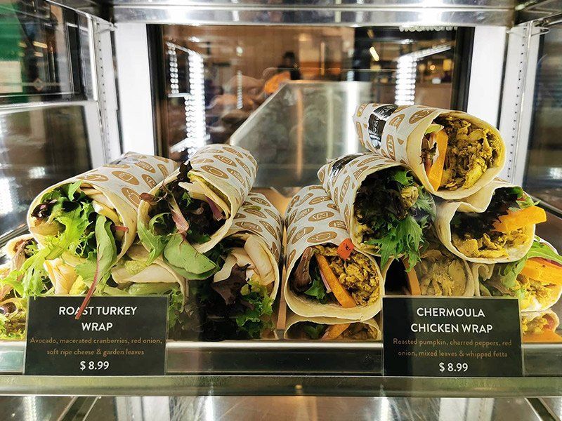 Wraps in Display Case — Quench Juice Bar in Fortitude Valley, QLD