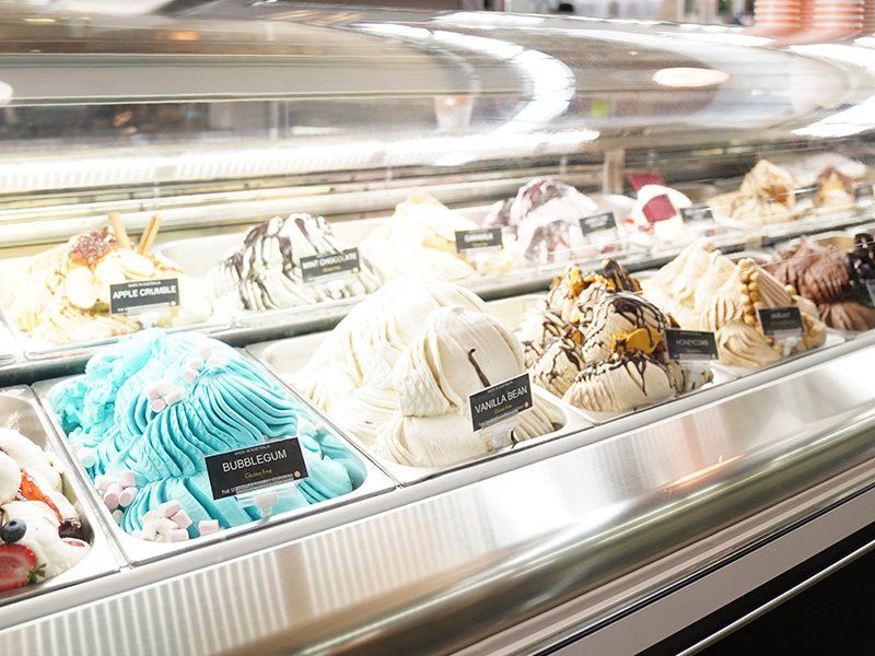 Gelato Flavours in Display Cabinet — Quench Juice Bar in Fortitude Valley, QLD