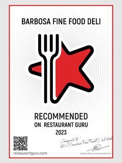 Restaurant Guru Certificate — Barbosa Fine Food Deli in Robina, QLD