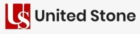Logo for United Stone; red square with 