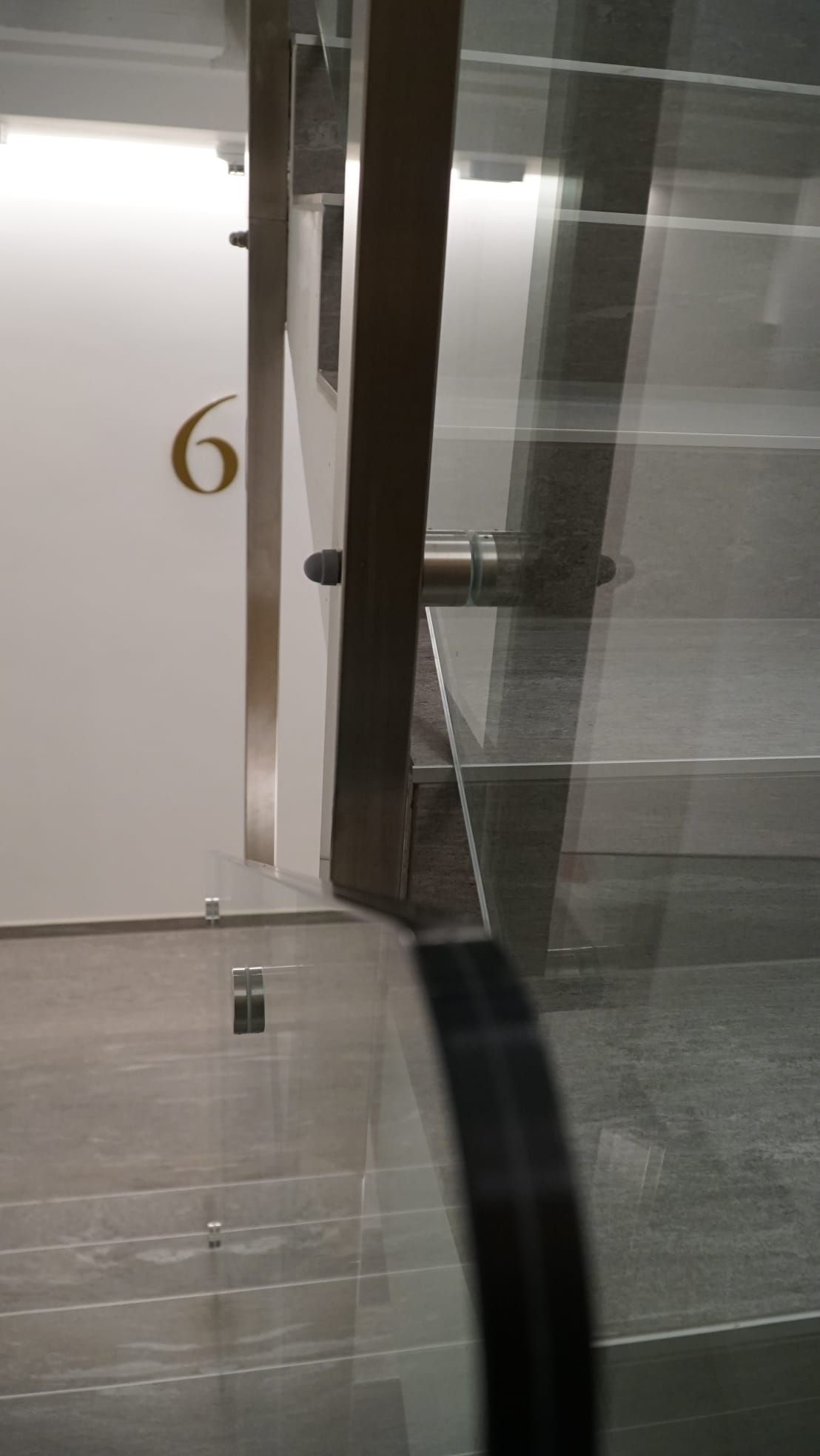 Escalier métallique avec garde-corps