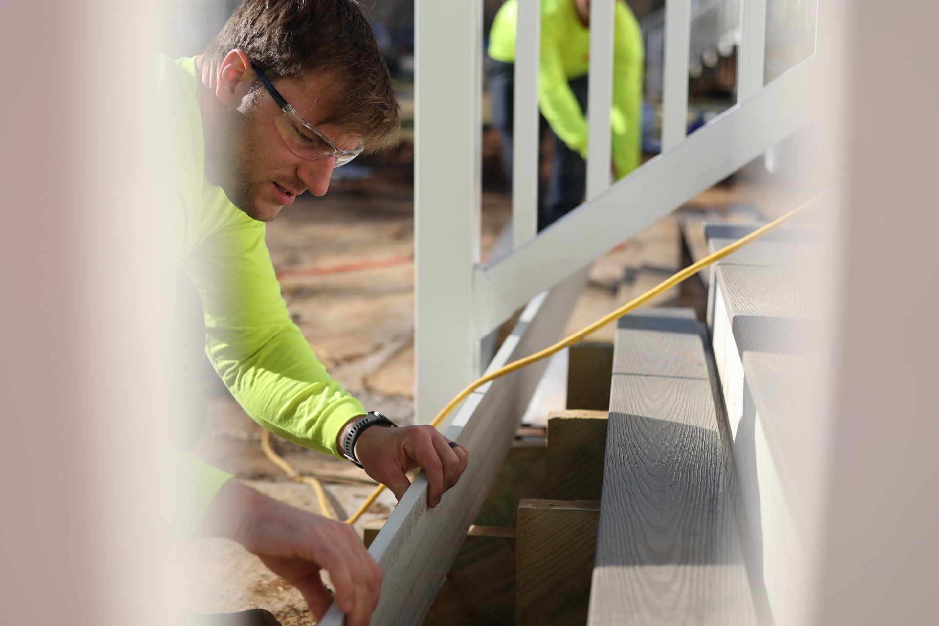 Image of RETEX’s Josh Lewis volunteering with Richmond Habitat for Humanity.