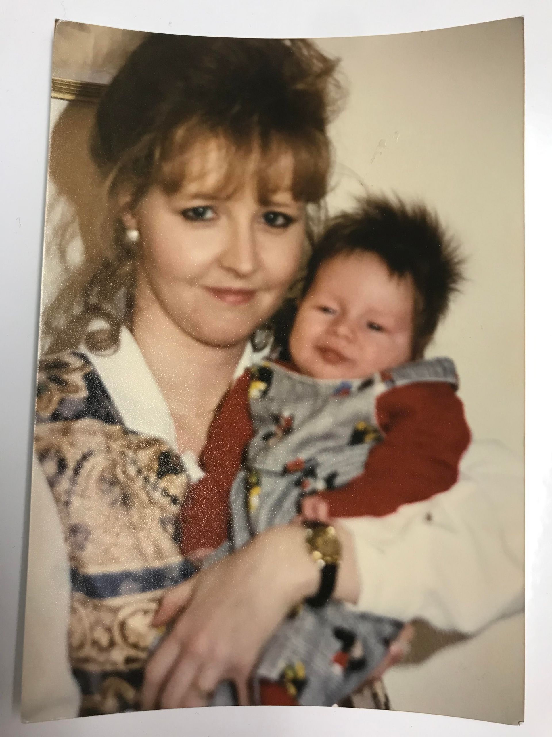 Image of RETEX's Caleb Hennon (as a baby) with his mom, for Mother's Day.